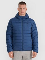 4F Kurtka puchowa z wypełnieniem syntetycznym męska - granatowa M. Niebieskie kurtki męskie 4f, m, bez wzorów, z dzianiny, eleganckie, bez kaptura. Za 229.99 zł.