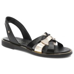 Czarne Sandały Armodo Eleganckie Obuwie Damskie. Czarne sandały damskie Armodo, bez wzorów, bez obcasa. Za 279.00 zł.