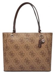 Guess Torebka w kolorze jasnobrązowym - 33 x 26 x 9 cm rozmiar: onesize. Brązowe torebki klasyczne damskie Guess, z aplikacjami, z materiału, bez dodatków. Za 434.99 zł.