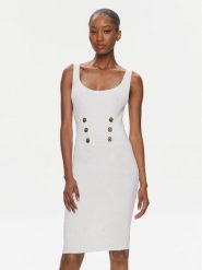 Pinko Sukienka dzianinowa Cactus 102879 A1LK Biały Slim Fit. Białe sukienki damskie Pinko, l, bez wzorów, z dzianiny, bez kołnierzyka, bez ramiączek. Za 1,629.00 zł.