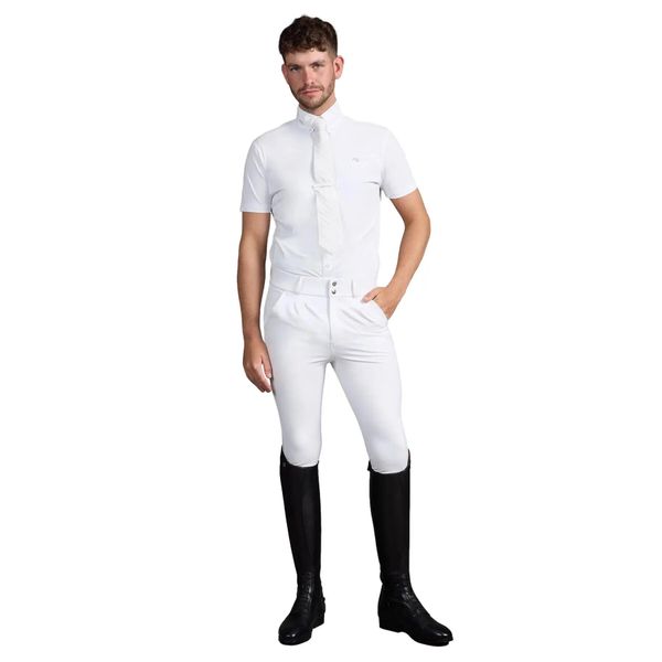 Spodnie jeździeckie o średniej przyczepności Premier Equine Ludis. Białe spodnie materiałowe męskie PREMIER EQUINE, bez wzorów, z jersey, eleganckie. Za 353.50 zł.