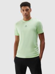 4F T-shirt regular gładki męski - jasna zieleń S. Zielone t-shirty męskie 4f, m, bez wzorów, z bawełny, bez kołnierzyka. W wyprzedaży za 39.99 zł.