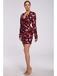 Made of emotion Sukienka w kolorze granatowo-czerwonym rozmiar: M. Czerwone sukienki damskie Made Of Emotion, m, bez wzorów, bez kołnierzyka, bez ramiączek, mini, kopertowe. Za 74.28 zł.