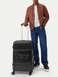 MEXX Walizka średnia CEO-MEXX-039-M-BLACK Czarny. Czarne walizki Mexx, bez wzorów, z tworzywa sztucznego, średnie. Za 359.99 zł.