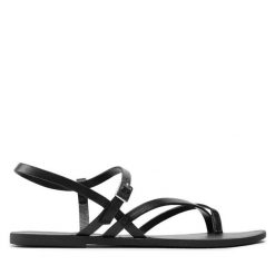 Sandały Vagabond Shoemakers. Czarne sandały damskie Vagabond Shoemakers, bez wzorów, bez obcasa, na płaskiej podeszwie. Za 269.99 zł.