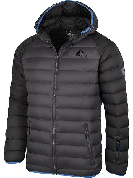 Westfjord Kurtka puchowa "Snaefell" w kolorze antracytowym rozmiar: XL. Czarne kurtki męskie Westfjord, na zimę, s, bez wzorów, z puchu, bez kaptura. Za 306.73 zł.