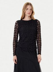 DKNY Bluzka P53HFWMF Czarny Regular Fit. Czarne bluzki damskie DKNY, l, bez wzorów, z syntetyku, bez ramiączek. Za 309.99 zł.