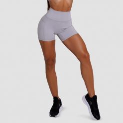 Szorty damskie fitness slim z wysoką talią szare FIT. Szare spodenki sportowe damskie GYMBEAM, m, z elastanu, do biegania. Za 83.90 zł.