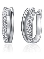 Park Avenue Kolczyki-kreole z kryształami Swarovski rozmiar: onesize. Szare kolczyki damskie Park Avenue, z kryształem, z mosiądzu. Za 61.46 zł.