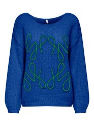 ONLY Sweter w kolorze niebieskim rozmiar: XL. Niebieskie swetry klasyczne damskie Only, xl, ze splotem, bez kołnierzyka. Za 113.36 zł.