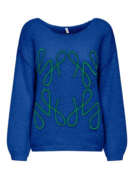 ONLY Sweter w kolorze niebieskim rozmiar: L. Niebieskie swetry klasyczne damskie Only, l, ze splotem, bez kołnierzyka. Za 139.54 zł.