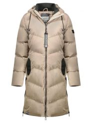 Geographical Norway Płaszcz zimowy "Bonus" w kolorze beżowym rozmiar: XL. Brązowe płaszcze damskie Geographical Norway, na zimę, xl, bez wzorów, z puchu. Za 335.82 zł.