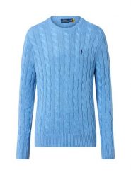 Polo Ralph Lauren Męski sweter z dzianiny Mężczyźni Bawełna niebieski jednolity, L. Niebieskie swetry męskie Polo Ralph Lauren, l, bez wzorów, z bawełny, bez kołnierzyka. Za 839.95 zł.