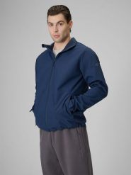 4F Kurtka softshell wiatroodporna membrana 5000 męska - granatowa S. Niebieskie kurtki softshell damskie 4f, m, bez wzorów, z softshellu, bez kaptura. Za 199.99 zł.
