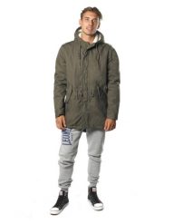 Męska parka Leone 1947 Apparel. Zielone parki męskie LEONE 1947 APPAREL, l, bez wzorów, z bawełny. Za 273.61 zł.