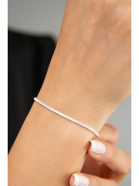 Miu Silver Srebrna bransoletka z cyrkoniami rozmiar: onesize. Szare bransoletki damskie Miu Silver, srebrne. Za 69.99 zł.