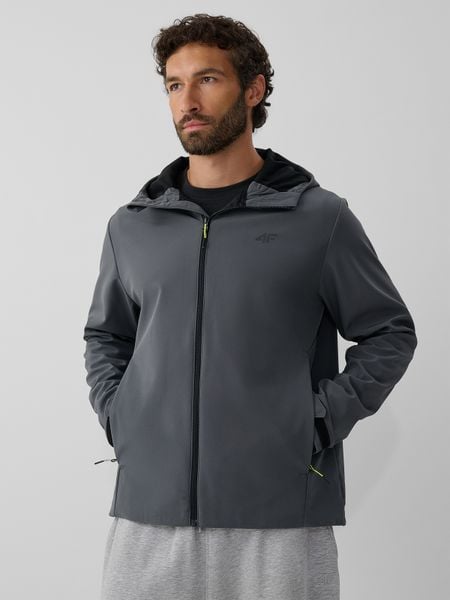 4F Kurtka softshell wiatroodporna membrana 5000 męska - szara M. Szare kurtki męskie 4f, m, bez wzorów, z materiału, bez kaptura. Za 299.99 zł.