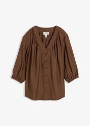 Bluzka oversize z miękkiej mieszanki wiskozy. Zielone bluzki damskie bonprix, bez wzorów, z wiskozy, bez kołnierzyka, bez ramiączek. Za 47.99 zł.
