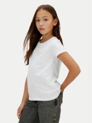 Calvin Klein Jeans T-Shirt Signature IG0IG03061 Biały Regular Fit. Białe koszulki dziewczęce Calvin Klein Jeans, bez wzorów, z bawełny, bez ramiączek. Za 109.99 zł.