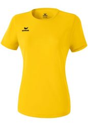 Funkcjonalna koszulka sportowa Erima w żółtym kolorze. Żółte bluzki sportowe damskie Erima, z materiału, bez kołnierzyka, bez ramiączek. Za 104.66 zł.