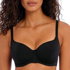 Damski top do kostiumu kąpielowego Freya Jewel cove. Czarne topy sportowe damskie FREYA ACTIVE, na jesień, bez wzorów, bez ramiączek. Za 273.50 zł.