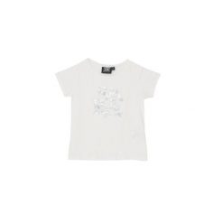 Błyszcząca koszulka dziewczęca z krótkim rękawem. Białe koszulki dziewczęce LEONE 1947 APPAREL, bez wzorów, bez ramiączek. W wyprzedaży za 53.75 zł.