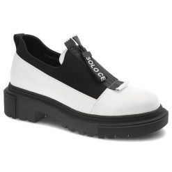 Białe Półbuty Artiker Wygodne Buty Damskie. Białe półbuty damskie Artiker, z aplikacjami, ze skóry ekologicznej, biznesowe, bez obcasa, na obcasie. Za 289.00 zł.