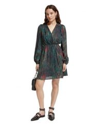 Scotch & Soda Sukienka w kolorze czarno-morsko-czerwonym rozmiar: 42. Czarne sukienki damskie Scotch & Soda, s, bez wzorów, z bawełny, bez kołnierzyka, bez ramiączek, mini. Za 184.02 zł.