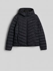 4F Kurtka z wypełnieniem syntetycznym damska - czarna XXL. Czarne kurtki damskie 4f, s, bez wzorów, z materiału, z kapturem. Za 269.99 zł.