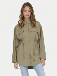 ONLY Kurtka koszulowa Nadine 15308614 Khaki Regular Fit. Brązowe kurtki damskie Only, l, bez wzorów, z wiskozy, bez kaptura. Za 119.99 zł.