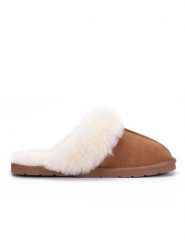 Gooce Wełniane kapcie "Emeline" w kolorze jasnobrązowym rozmiar: 37. Brązowe kapcie damskie Gooce, ze skóry. Za 196.24 zł.