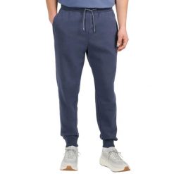 Spodnie męskie 4F CAS, regular fit, ściągacze u dołu nogawek. Niebieskie spodnie materiałowe męskie 4f, bez wzorów, klasyczne. Za 113.99 zł.