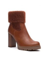 Foreverfolie Botki w kolorze jasnobrązowym rozmiar: 38. Brązowe botki damskie Foreverfolie, eleganckie, bez obcasa, bez zapięcia. Za 130.99 zł.