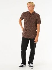 Rip Curl Koszula "Fun Times" - Regular fit - w kolorze jasnobrązowym rozmiar: M. Brązowe koszule męskie Rip Curl, m, bez wzorów, z wiskozy, bez kołnierzyka, bez ramiączek. Za 109.52 zł.