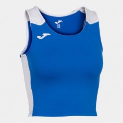 Tank top do biegania damski Joma Record II Crop top. Białe topy damskie Joma, m, bez wzorów, bez kołnierzyka. W wyprzedaży za 115.70 zł.