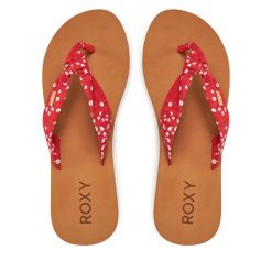 Japonki Roxy. Czarne klapki damskie Roxy, bez wzorów, bez obcasa. Za 109.99 zł.