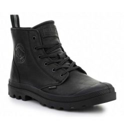 Buty Palladium Pampa Zip Lth Ess 76888-008-M czarne. Czarne buty sportowe na co dzień męskie z gumy, bez zapięcia. Za 731.28 zł.