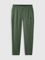 Spodnie treningowe z wykończeniem szybkoschnącym męskie zielone 4F L Zielony. Zielone spodnie materiałowe męskie Under Armour, bez wzorów, z elastanu. Za 199.99 zł.