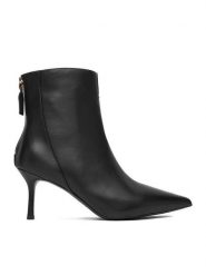 Eva Minge Botki EO-AVI-C002X Czarny. Czarne botki damskie Eva Minge, ze skóry, bez obcasa, na szpilce, bez zapięcia. Za 449.99 zł.