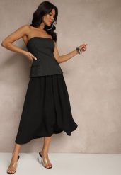 Czarna Spódnica z Wiskozą High Waist o Rozkloszowanym Kroju Toselle. Czarne spódniczki damskie Renee, l, bez wzorów, z wiskozy, biznesowe, z podwyższonym stanem, midi, rozkloszowane. Za 89.99 zł.