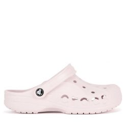 Klapki Crocs. Czerwone klapki damskie Crocs, bez wzorów, bez obcasa. Za 199.99 zł.