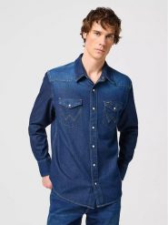 Wrangler Koszula dżinsowa - Regular fit - w kolorze niebieskim rozmiar: XXL. Niebieskie koszule męskie Wrangler, xxl, bez wzorów, z bawełny, bez kołnierzyka, bez ramiączek. Za 194.95 zł.