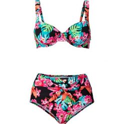 Bikini na fiszbinach minimizer (2 części) bonprix czarny w kwiaty. Czarne bikini damskie bonprix, bez wzorów. Za 79.99 zł.