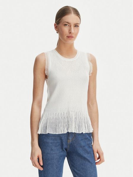 Rinascimento Bluzka CFM0012241003 Biały Slim Fit. Białe bluzki damskie RINASCIMENTO, m, bez wzorów, z syntetyku, bez ramiączek. Za 172.99 zł.