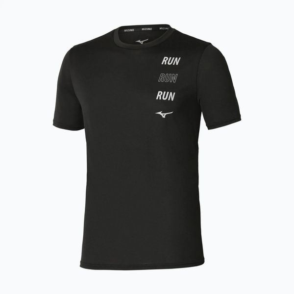 Koszulka do biegania męska Mizuno Core Run Short Sleeve Tee. Czarne t-shirty sportowe męskie Mizuno, l, z materiału, bez ramiączek, do biegania. Za 88.99 zł.