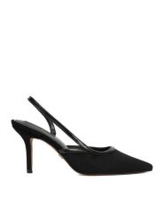 Nine West Szpilki EO-SX005 06 Czarny. Czarne szpilki Nine West, bez wzorów, z materiału, bez obcasa. Za 249.99 zł.