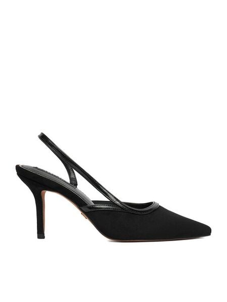 Nine West Szpilki EO-SX005 06 Czarny. Czarne szpilki Nine West, bez wzorów, z materiału, bez obcasa. Za 249.99 zł.
