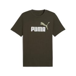 Męska koszulka Essentials z dwukolorowym logo No. 1 PUMA. Zielone t-shirty sportowe męskie Puma, m, z gumy, bez ramiączek, do biegania. W wyprzedaży za 69.00 zł.