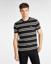 LEE BASIC STRIPE TEE MĘSKI T-SHIRT KOSZULKA W PASKI BLACK L61LEE01 112113931. Czarne t-shirty męskie Lee, l, bez wzorów, bez kołnierzyka. Za 69.99 zł.