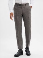 Finshley & Harding London Spodnie z zawartością wełny - Ben Mężczyźni Comfort Fit Sztuczne włókno brązowy, 46. Brązowe spodnie wizytowe męskie Finshley & Harding London, z wełny. Za 399.95 zł.